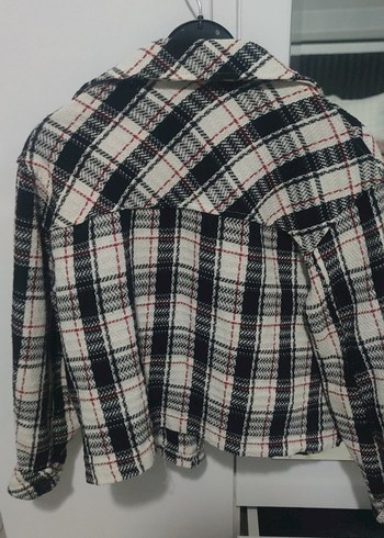 Gri Kareli Düğmeli Mini Kadın Gömlek - Görsel 4