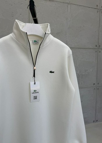 Lacoste Beyaz Fermuarlı Erkek Sweatshirt - Görsel 2