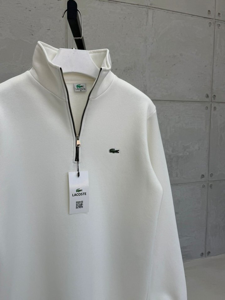 Lacoste Beyaz Fermuarlı Erkek Sweatshirt - Görsel 2