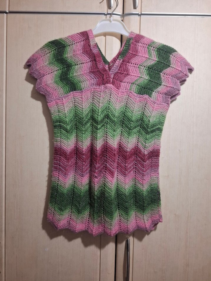 Kız Çocuk Bohem Örgü süveter V Yaka el örgüsü - Görsel 2