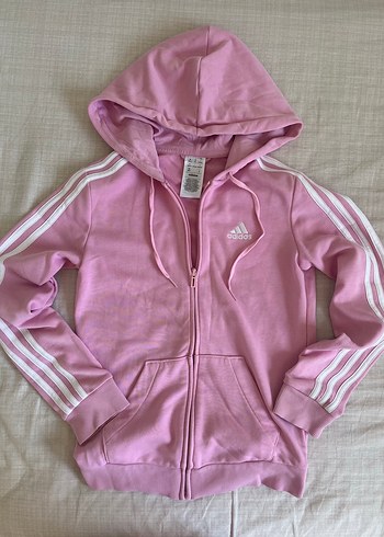 Adidas Pembe Kapusonlu Spor Sweatshirt Hirka