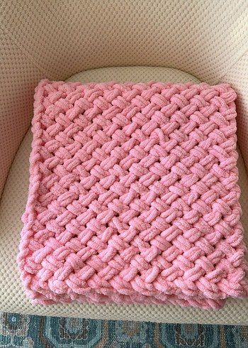 Pembe Örgü Çocuk Battaniyesi - Görsel 2