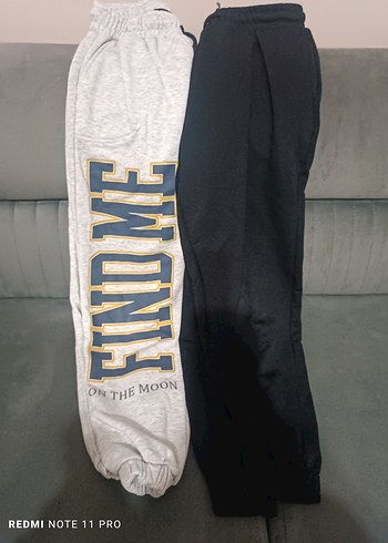 Gri Baskılı Kadın Eşofman Altı, Rahat Kesim - Görsel 2