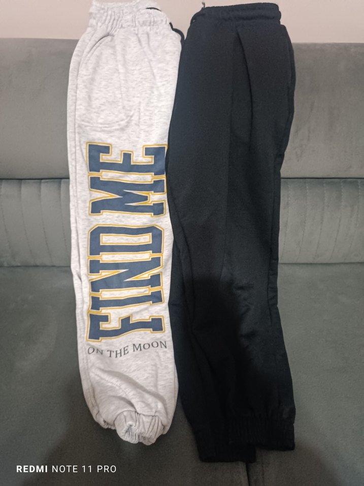 Gri Baskılı Kadın Eşofman Altı, Rahat Kesim - Görsel 2