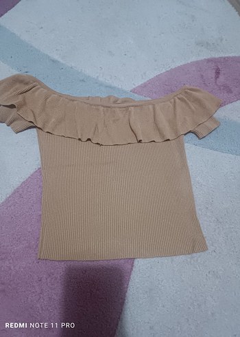 Kadın Bej Mini Fırfırlı Bluz - Görsel 2