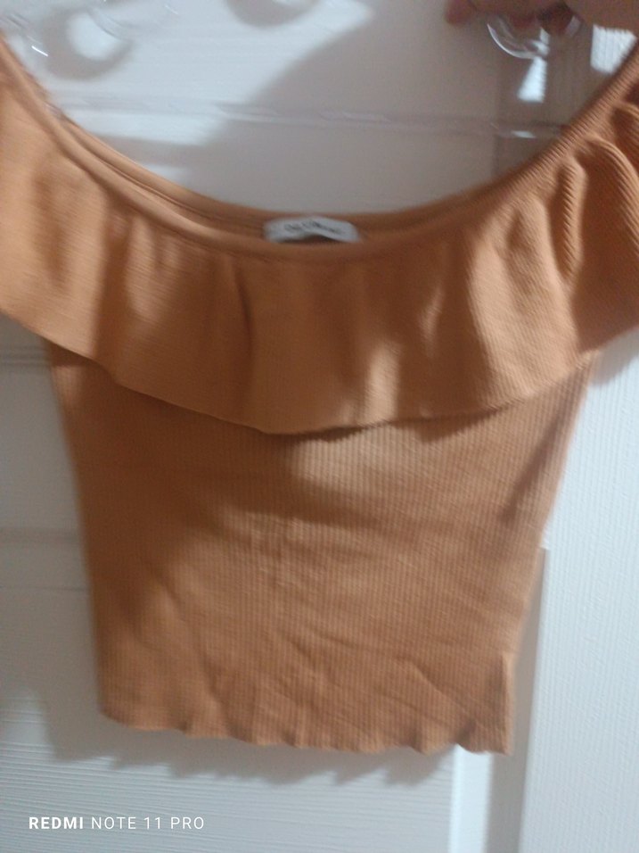 Kadın Bej Mini Fırfırlı Bluz - Görsel 3