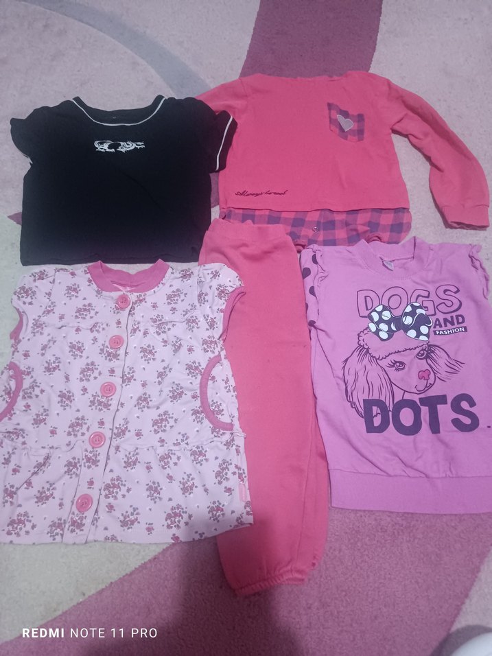 Kız Çocuk Pembe Kısa Kollu Pamuklu Gömlek - Görsel 3