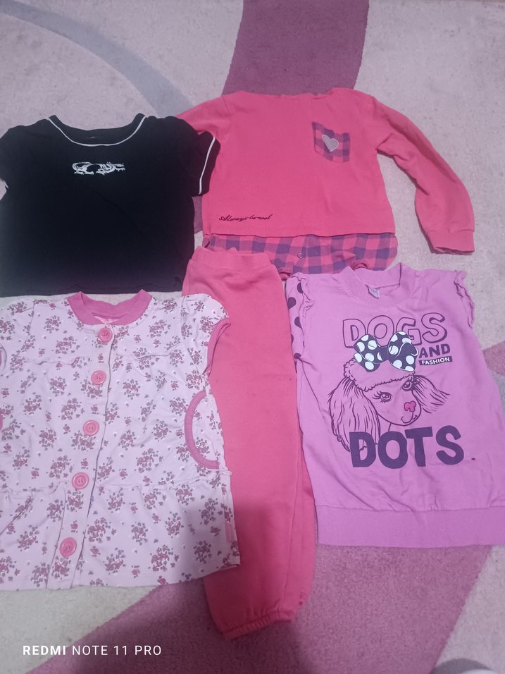 Kız Çocuk Pembe Kısa Kollu Pamuklu Gömlek - Görsel 2