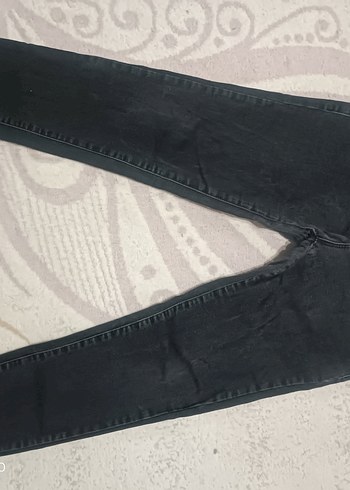 Gri Kadın Normal Kesim Esnek Denim Pantolon - Görsel 2