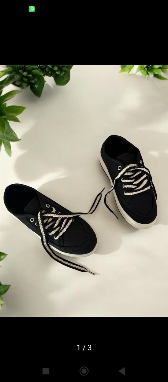 Siyah Platform Tabanlı Kadın Spor Ayakkabı - Görsel 3