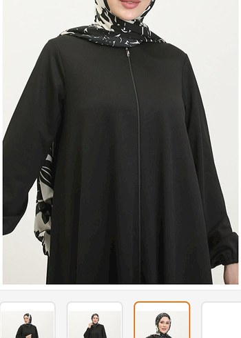 Siyah Yüksek Yakalı Uzun Salaş Elbise - Görsel 4