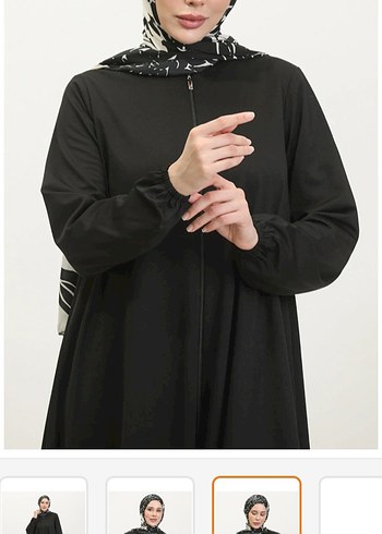 Siyah Yüksek Yakalı Uzun Salaş Elbise - Görsel 5