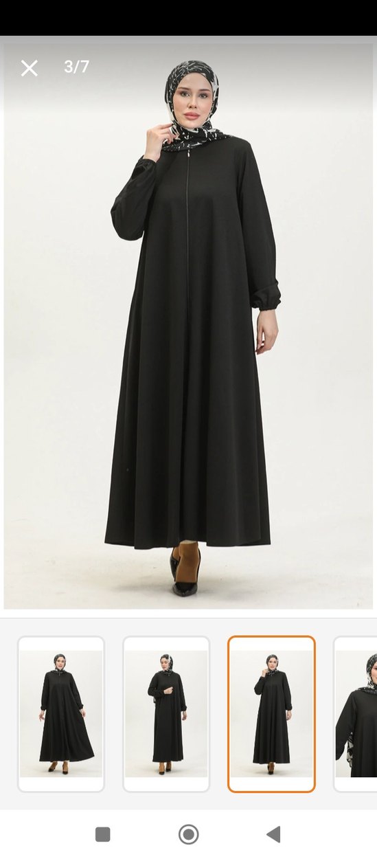 Siyah Yüksek Yakalı Uzun Salaş Elbise - Görsel 3