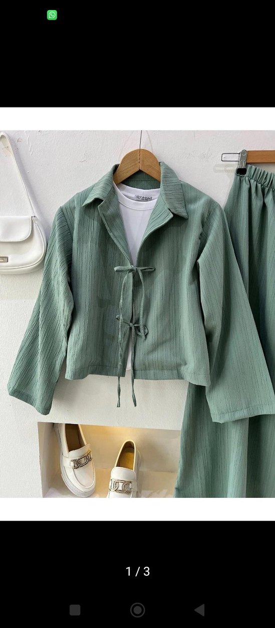 Yeşil Kadın Uzun Keten Etek - Görsel 2