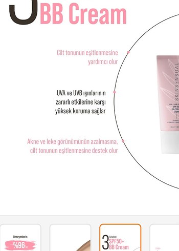 Skinsensual SPF50+ BB Krem Light 50ml - Görsel 4
