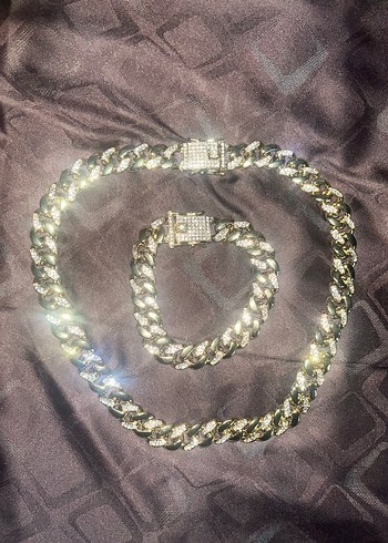 İced Out 18 Ayar Altın Kaplama Set - Görsel 2