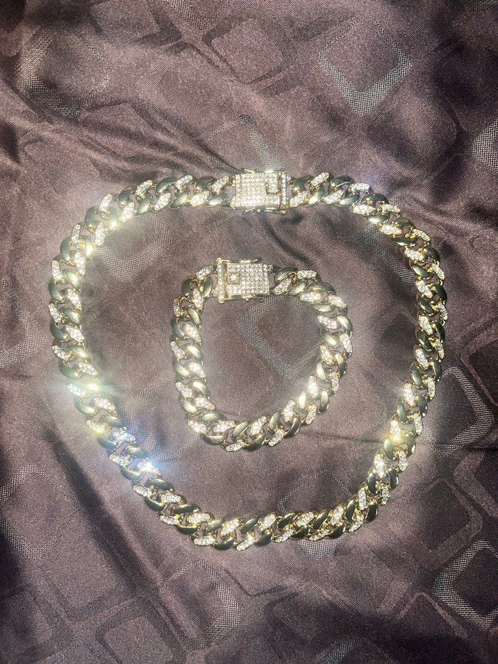 İced Out 18 Ayar Altın Kaplama Set - Görsel 2