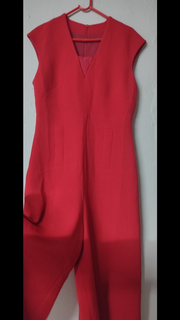 Kırmızı Kadın Tulum - Görsel 2