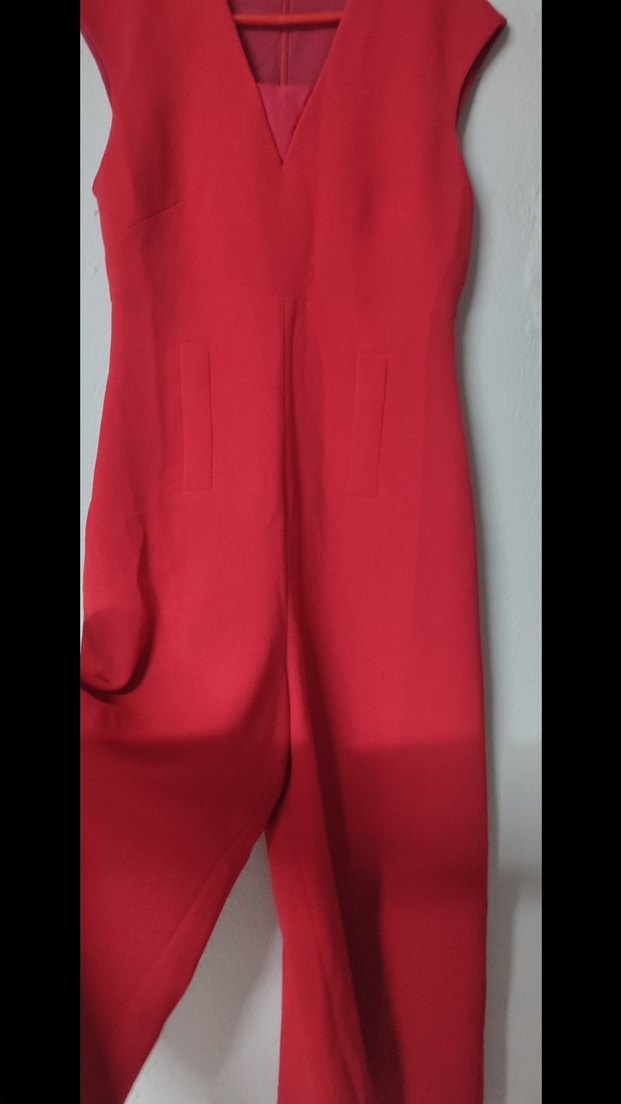 Kırmızı Kadın Tulum - Görsel 3