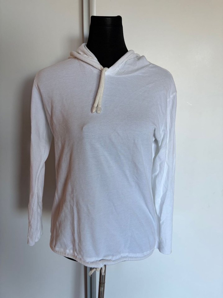 Kadın Beyaz Uzun Kollu Basic Sweatshirt - Görsel 3