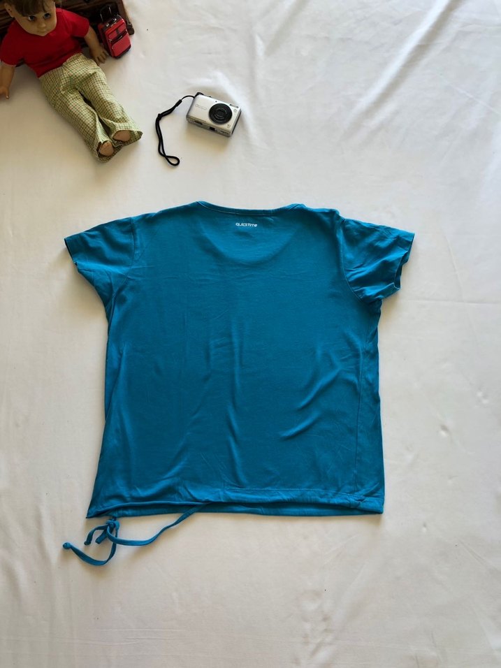 Yandan Bağcıklı Mavi Tişört - Görsel 3