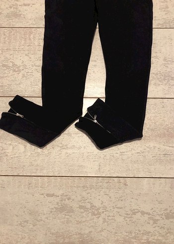 Siyah Fermuarlı Tayt - Görsel 2