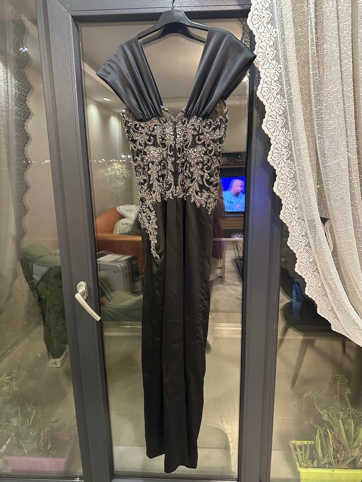 Siyah Uzun Abiye Elbise - Görsel 5