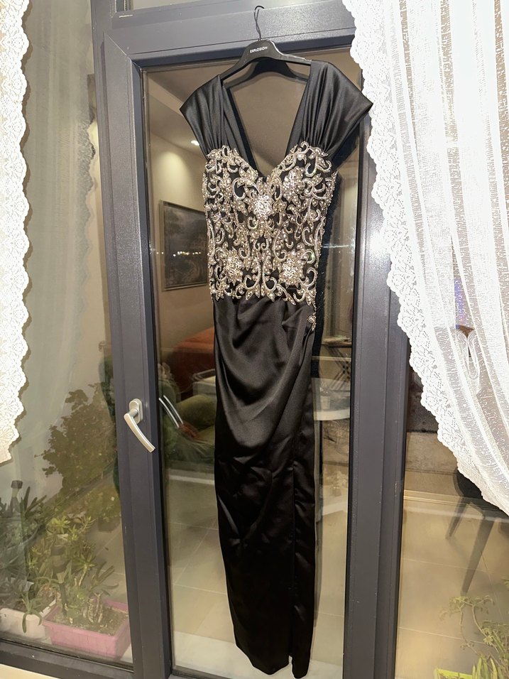 Siyah Uzun Abiye Elbise - Görsel 3