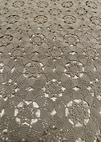 Dantel Saten Parlak Bej Yatak Örtüsü - Görsel 6