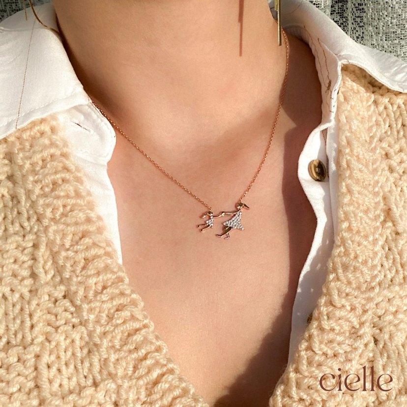 Anne - bebek tasarım 925 ayar gümüş kolye - Görsel 3