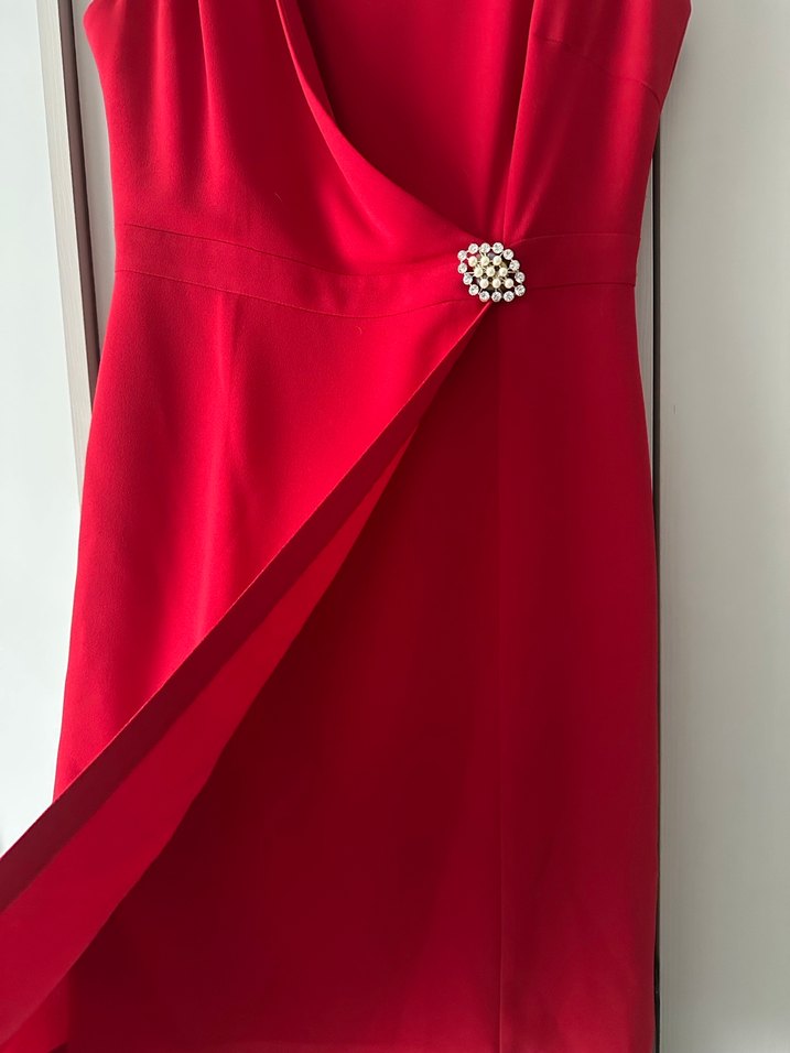 Kırmızı Midi Kadın Elbise - Görsel 2