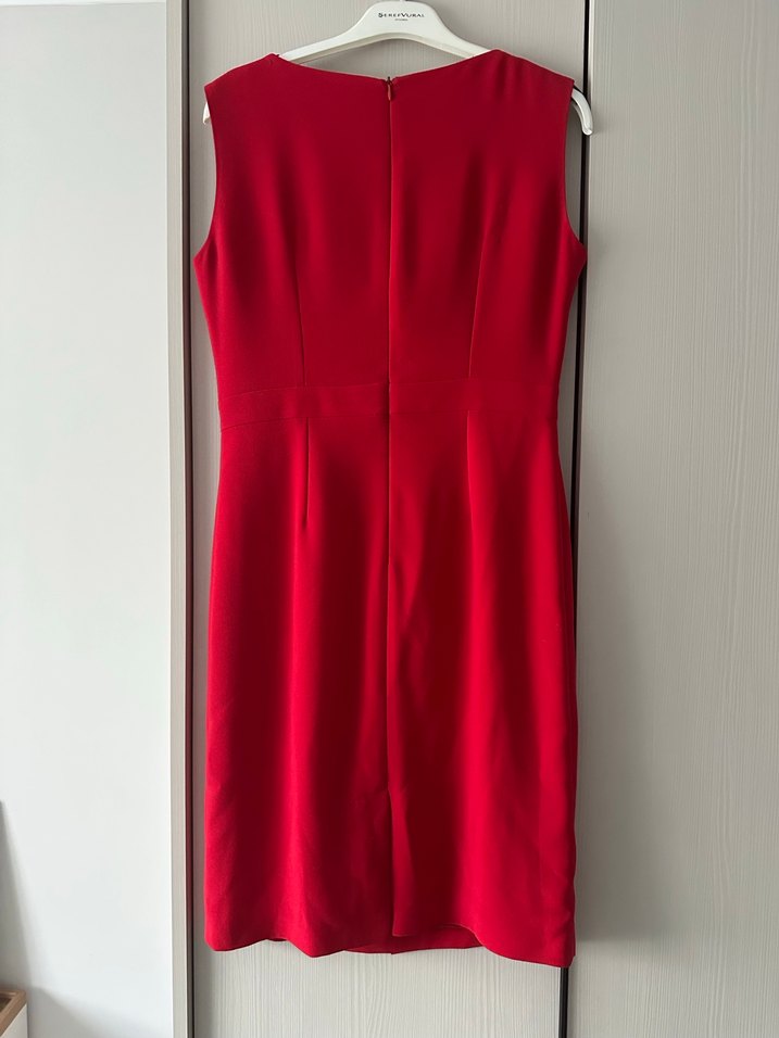 Kırmızı Midi Kadın Elbise - Görsel 3