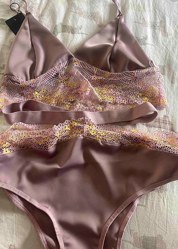 Pastel Mor Mini Bohem Sütyen Takım - Görsel 2