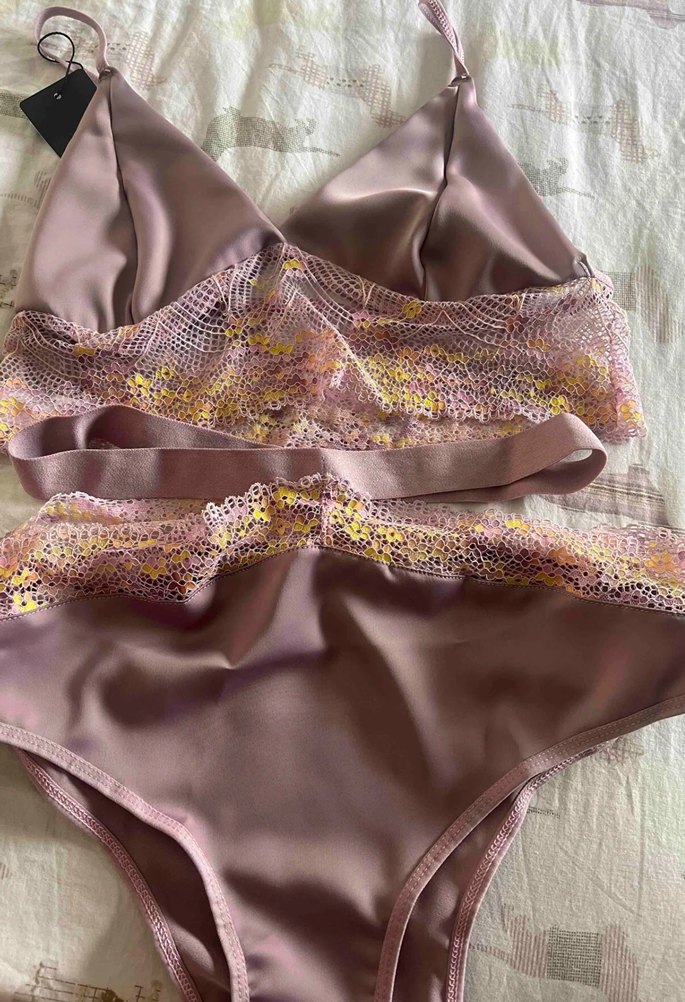 Pastel Mor Mini Bohem Sütyen Takım - Görsel 2