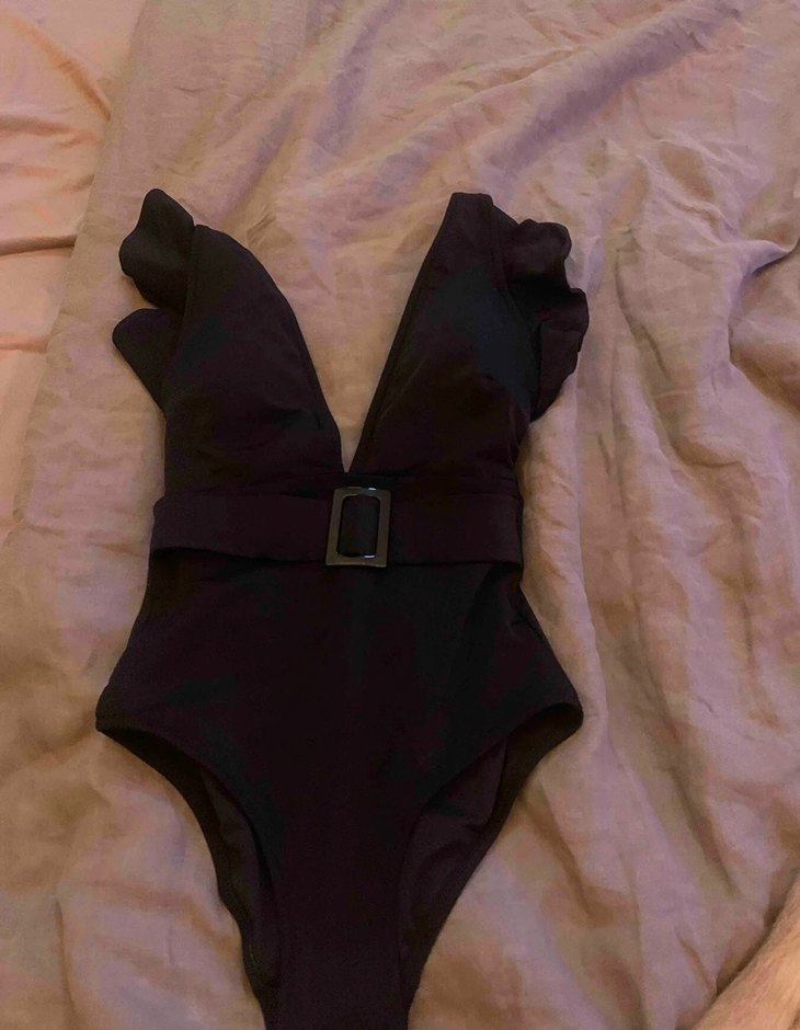 Kemer Detaylı Siyah Kadın Mayo - Görsel 2