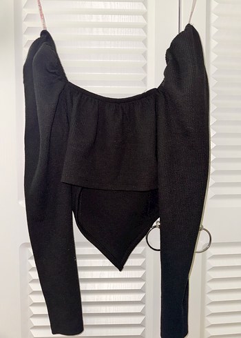 Siyah Gotik Drapeli Kadın Bluz - Görsel 2