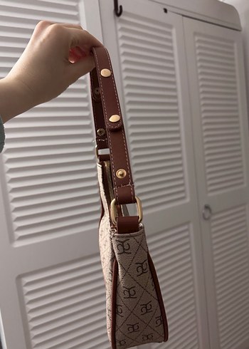 Kahverengi Baskılı Kadın Deri Omuz Çantası - Görsel 2