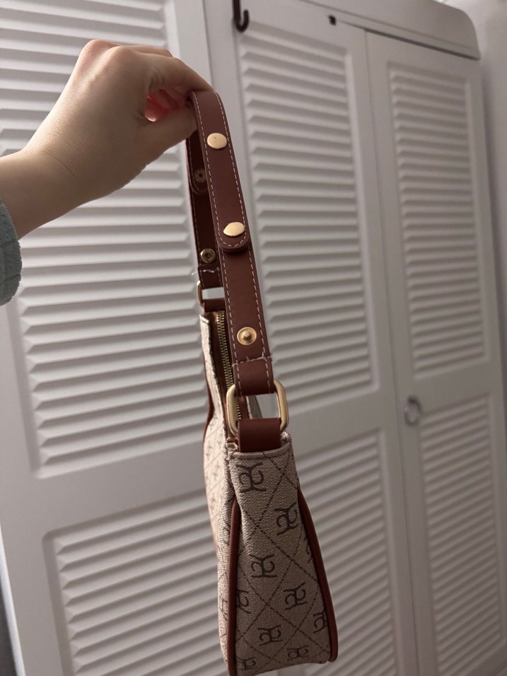 Kahverengi Baskılı Kadın Deri Omuz Çantası - Görsel 2