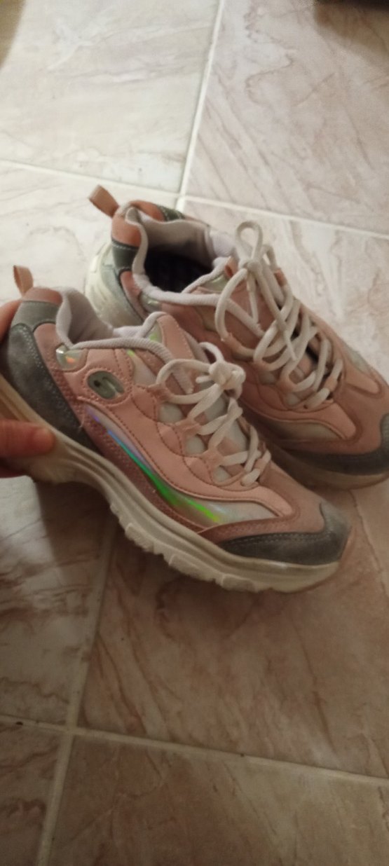 Pembe Bağcıklı Kadın Sneakers Wedge Topuklu - Görsel 2