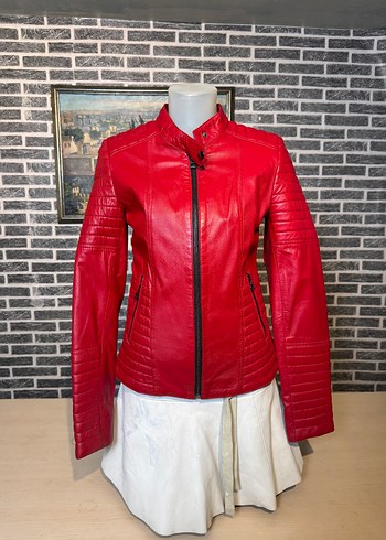 Kadın Deri Ceket Hakiki Kuzu Derisi Ceket Mont - Görsel 2