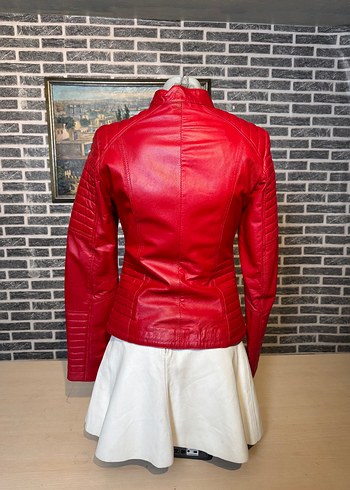 Kadın Deri Ceket Hakiki Kuzu Derisi Ceket Mont - Görsel 5