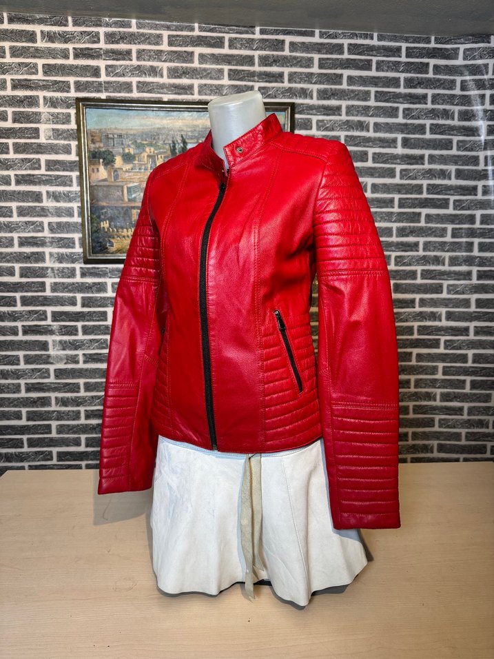 Kadın Deri Ceket Hakiki Kuzu Derisi Ceket Mont - Görsel 4