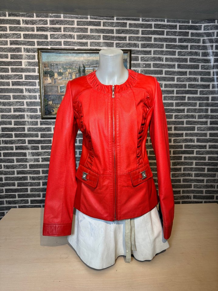 Kadın Deri Ceket Hakiki Kuzu Derisi Ceket Mont - Görsel 5