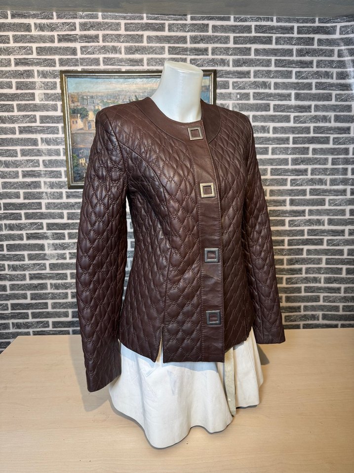 Kadın Deri Ceket Hakiki Kuzu Derisi Ceket Mont - Görsel 2