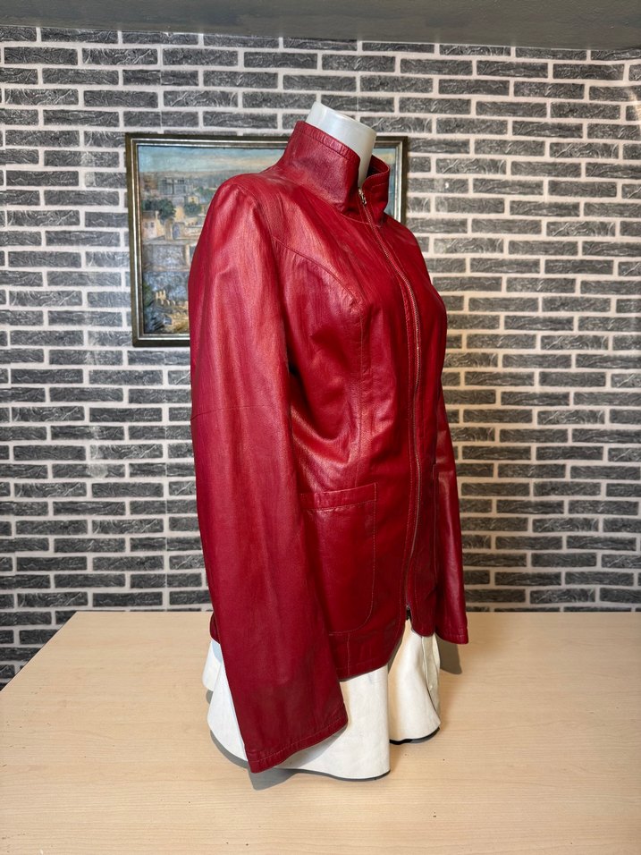 Kadın Deri Ceket Hakiki Kuzu Derisi Ceket Mont - Görsel 2