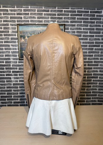 Kadın Deri Ceket Hakiki Kuzu Derisi Ceket Mont - Görsel 4