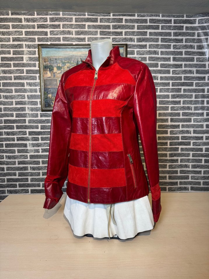 Kadın Deri Ceket Hakiki Kuzu Derisi Ceket Mont - Görsel 3