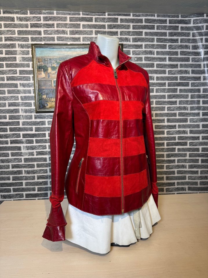 Kadın Deri Ceket Hakiki Kuzu Derisi Ceket Mont - Görsel 2