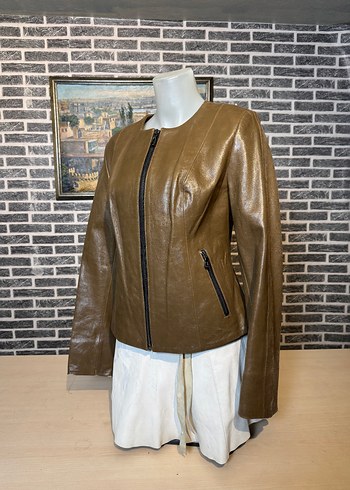 Kadın Deri Ceket Hakiki Dana Derisi Ceket Mont - Görsel 3