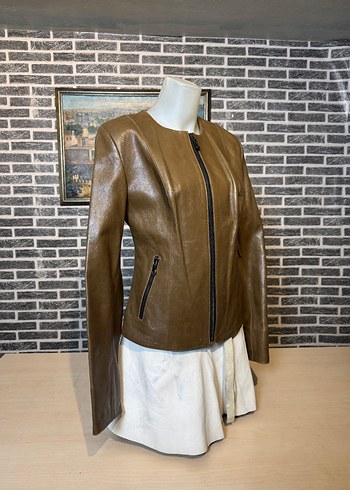 Kadın Deri Ceket Hakiki Dana Derisi Ceket Mont - Görsel 2